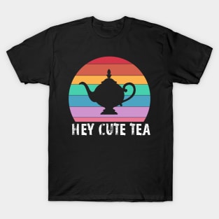 Hey Cute Tea funny rainbow teapot T-Shirt